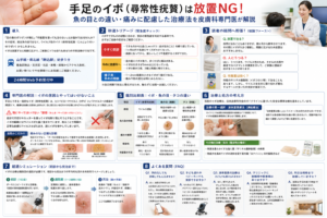 投稿についてもっと詳しく 手足のイボ（尋常性疣贅）は放置NG！魚の目との違い・痛みに配慮した治療法を皮膚科専門医が解説
