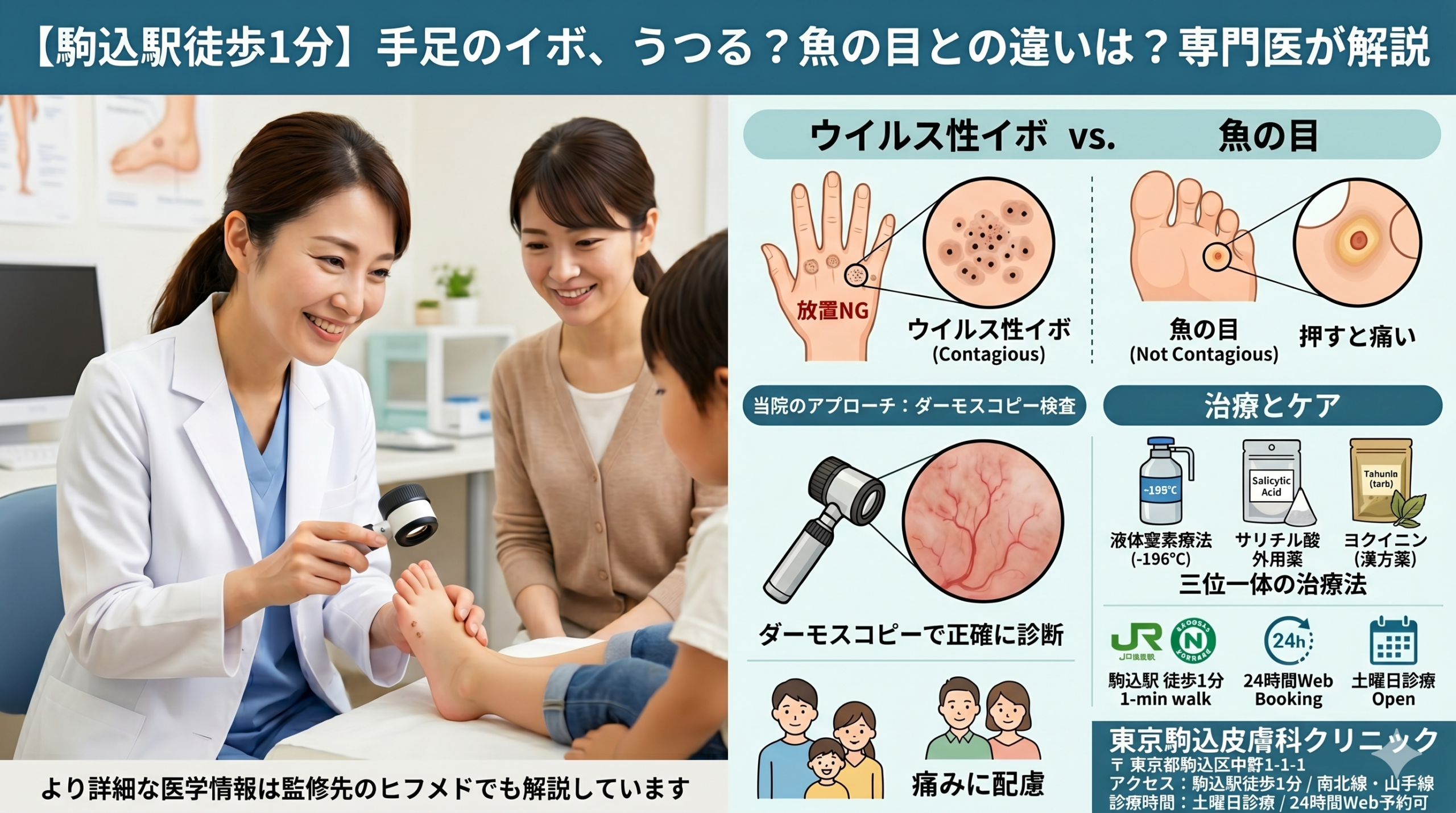 投稿についてもっと詳しく 手足のイボはうつる？魚の目との違いや痛みに配慮した皮膚科治療を専門医が解説
