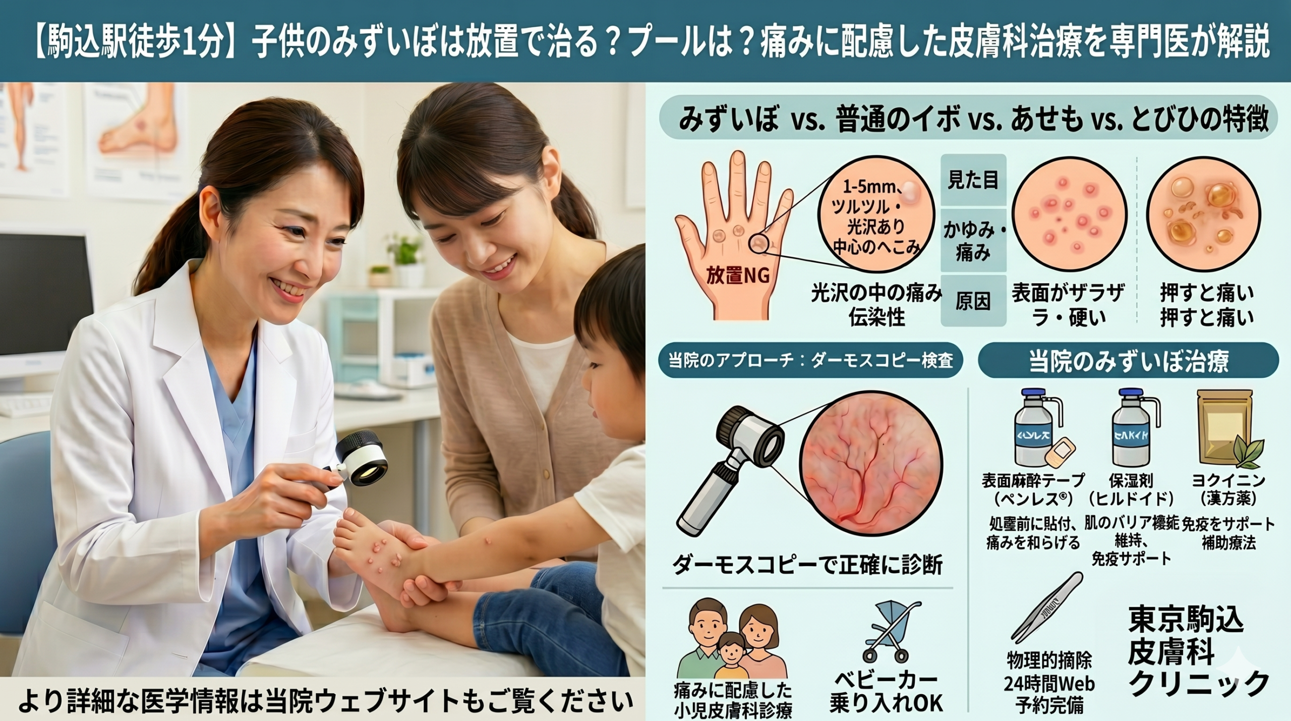 投稿についてもっと詳しく 子供のみずいぼは放置で治る？プールは？痛みに配慮した皮膚科治療を専門医が解説