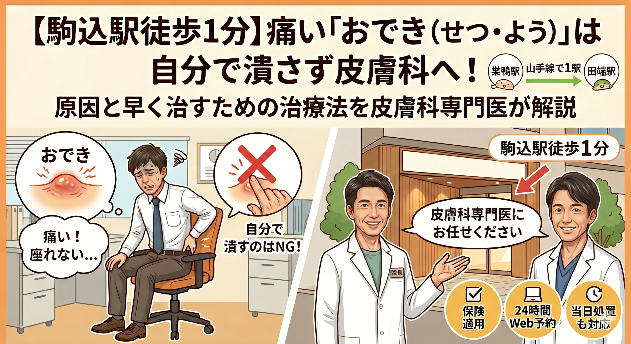 投稿についてもっと詳しく 痛い「おでき（せつ・よう）」は自分で潰さず皮膚科へ！原因と早く治すための治療法を専門医が解説