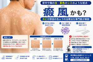 投稿についてもっと詳しく 背中や胸の白・茶色のシミは「癜風」？カビが原因の色ムラの治療法を専門医が解説