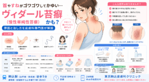投稿についてもっと詳しく 首やすねがゴワゴワしてかゆい…「ヴィダール苔癬」の原因と治し方を専門医が解説