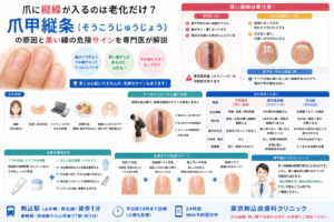 投稿についてもっと詳しく 爪に縦線が入るのは老化？「爪甲縦条」の原因と黒い線の危険サインを専門医が解説
