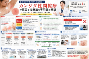 投稿についてもっと詳しく 股やわきの下が赤くただれる…「カンジダ性間擦疹」の原因と治療法を専門医が解説