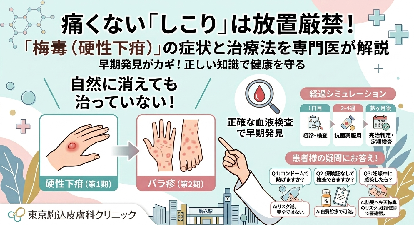 痛くない「しこり」は放置厳禁！「梅毒（硬性下疳）」の症状と治療法を専門医が解説