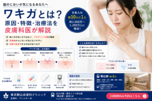投稿についてもっと詳しく ワキガとは？日本人の約10人に1人｜原因・特徴・治療法を皮膚科医が解説